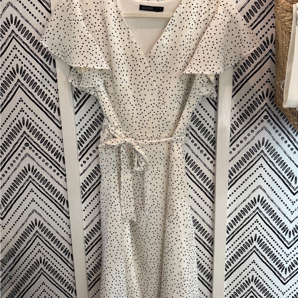 Mikarose Cream and Black Polka Dot Maxi Dress